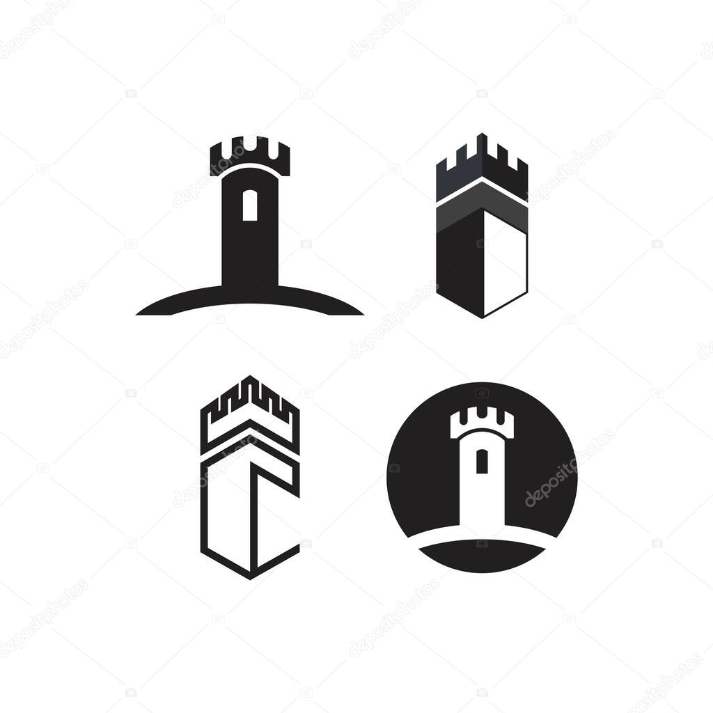 Castle logo vector ilustration template