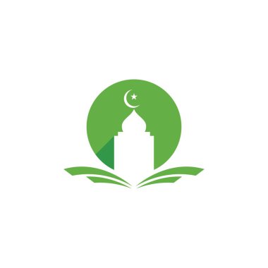 İslam logosu, Cami simgesi vektör şablonu