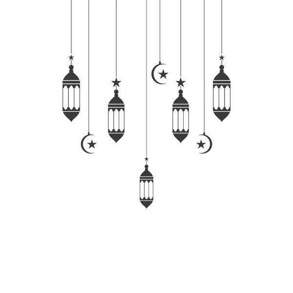 Islamitische Achtergrond Lantaarn Lamp Vector Template — Stockvector