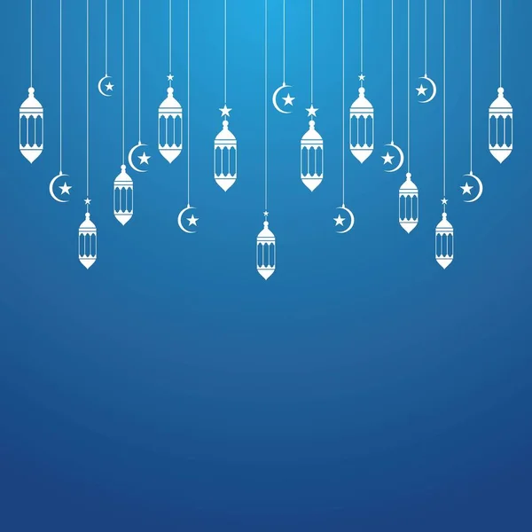 Modèle Vectoriel Lampe Lanterne Fond Islamique — Image vectorielle
