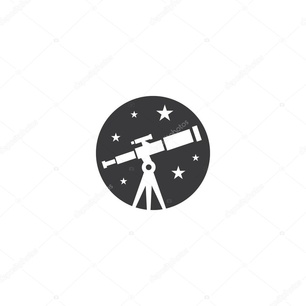 Telescope logo icon vector flat design template