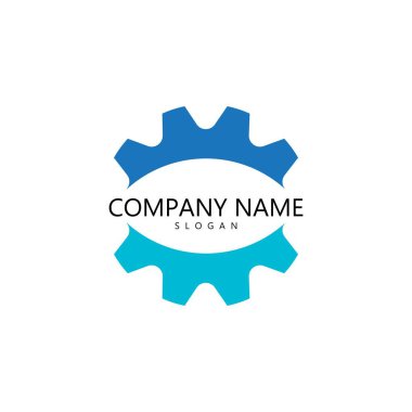 Gear Logo Şablonu vektör çizimi tasarımı