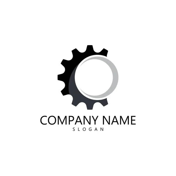 Modelo Logotipo Engrenagem Ícone Vetor Ilustração Design — Vetor de Stock