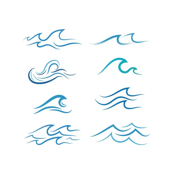 Дизайн Логотипу Водної Хвилі Векторний Шаблон — стоковий вектор