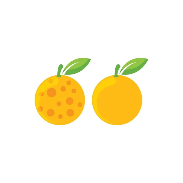Logo Fruta Naranja Vector Plantilla Ilustración — Vector de stock