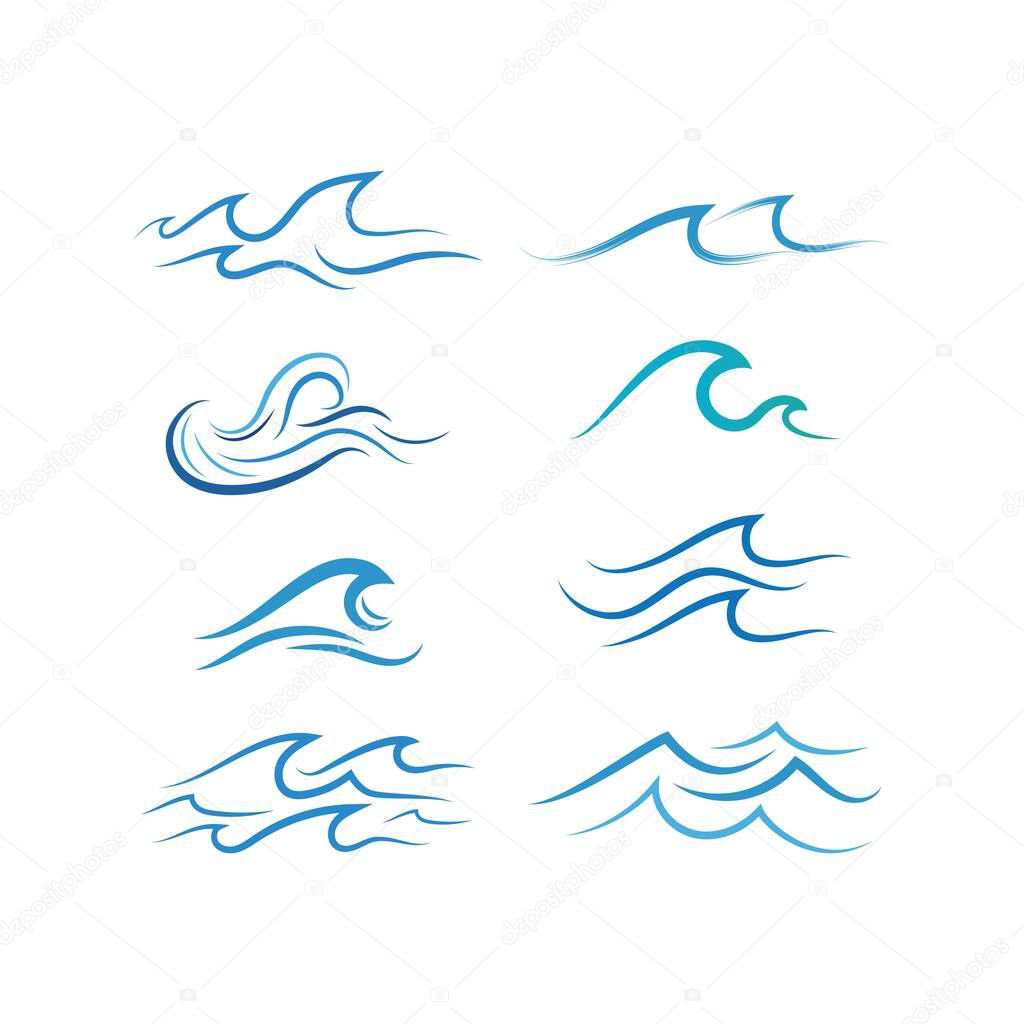 Water wave Logo design vector Template