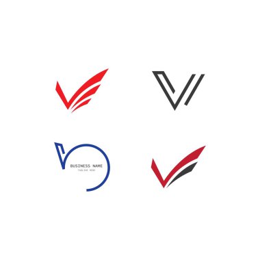 V Harfi Logo Şablon Vektör Tasarımı