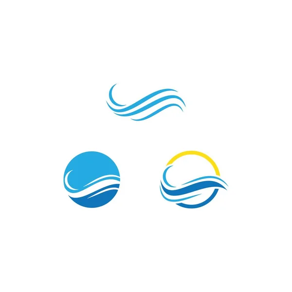 Přírodní Vodní Vlna Logo Design Vektor — Stockový vektor