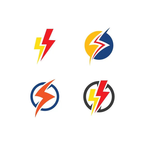 Lightning Logo Sablon Vektor Ikon Illusztráció Tervezés — Stock Vector