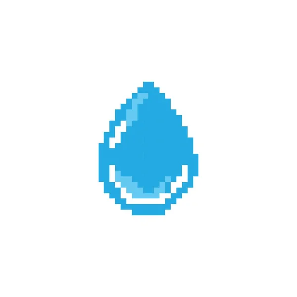 Goccia Acqua Pixel Art Design Logo Template Vector — Vettoriale Stock