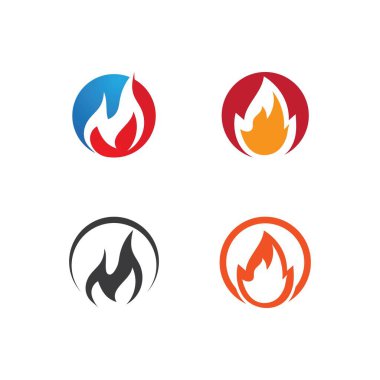 Ateş logosu şablon vektörünü ateşle
