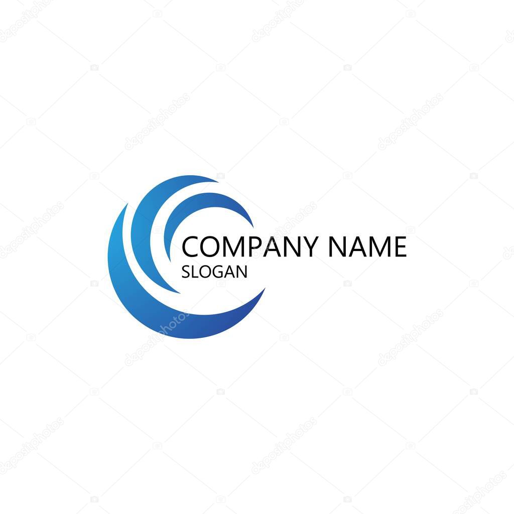 Natural Water wave Logo design vector