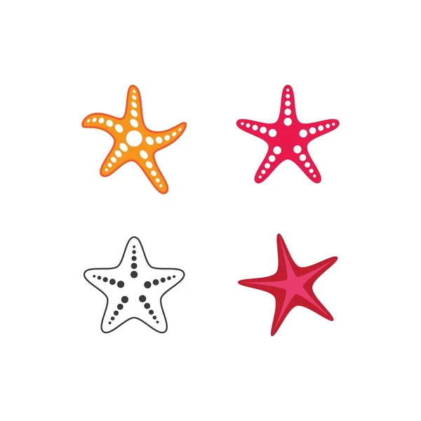 Yıldız Balığı Logo Vektör Düz Tasarımı — Stok Vektör
