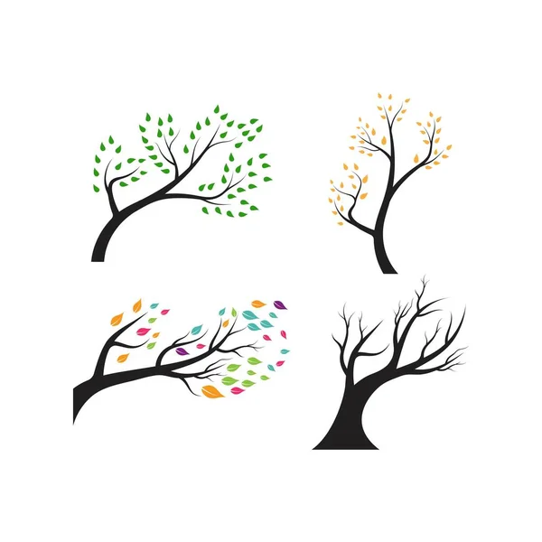 Ilustração Vetor Modelo Logotipo Árvore —  Vetores de Stock