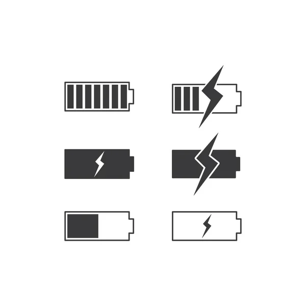 Modèle Vectoriel Jeu Icônes Batterie — Image vectorielle