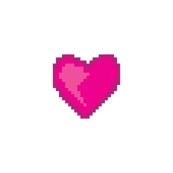 Design Arte Pixel Amor Logo Vector Template —  Vetores de Stock
