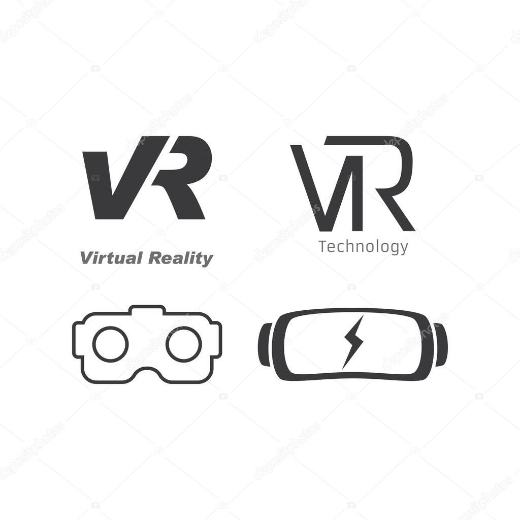 Virtual Reality logo and  icon vector design