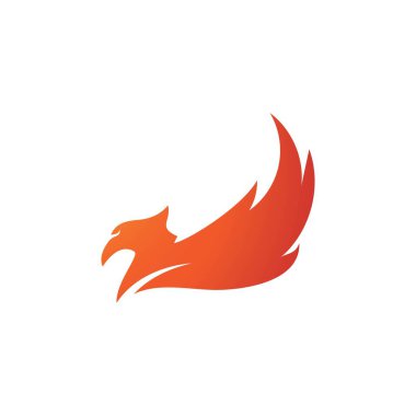 Phoenix ateş kuşu logo şablonu vektörü