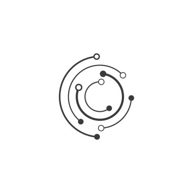 Devre teknolojisi logo vektör şablonu