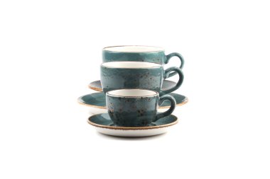 Çay fincanı beyaz arkaplanda izole edilmiş