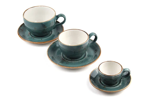 Teetasse Set Isoliert Auf Weißem Hintergrund — Stockfoto