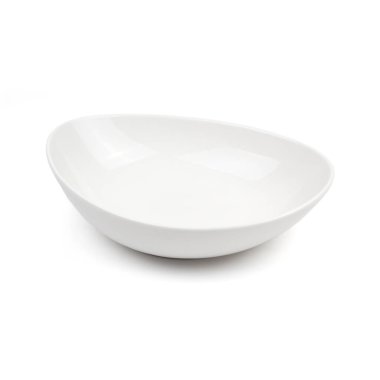 Beyaz zemin üzerinde beyaz seramik plaka.