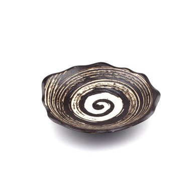 boş spiral desen seramik plaka beyaz arkaplanda izole