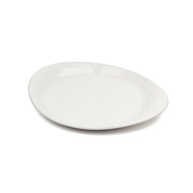 Beyaz arkaplanda beyaz plaka