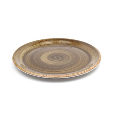 Beyaz bir arka plan üzerinde boş seramik tabak.