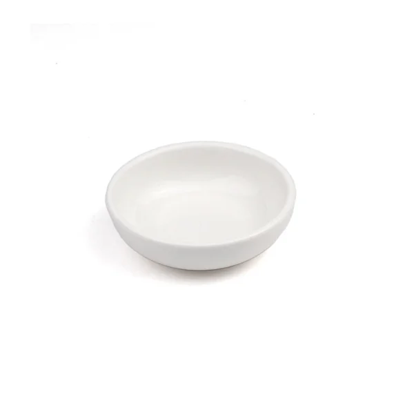 Biała Płyta Ceramiczna Białym Tle — Zdjęcie stockowe