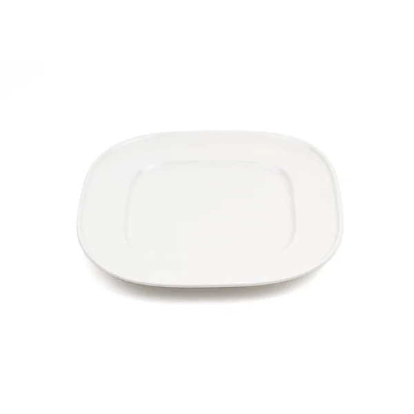 Beyaz arkaplanda beyaz plaka