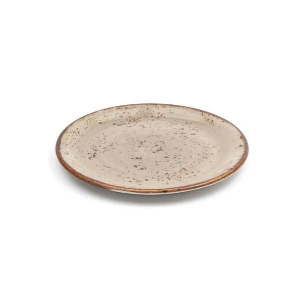 Empty Ceramic Plate White Background — Stock Photo, Image