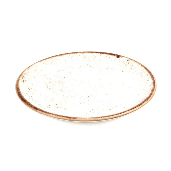 Пустая Керамическая Плита Белом Фоне — стоковое фото