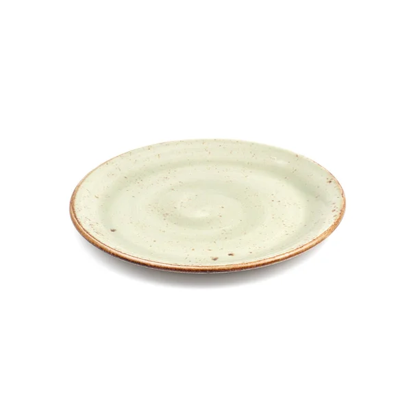 Empty Ceramic Plate White Background — Stock Photo, Image