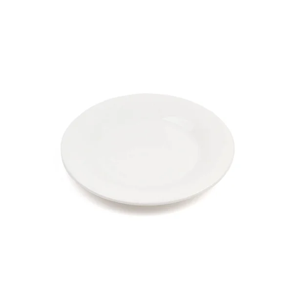Biała Płyta Ceramiczna Białym Tle — Zdjęcie stockowe