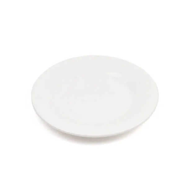 Beyaz zemin üzerinde beyaz seramik plaka.