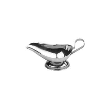 Metal sos teknesi hafif arkaplanda izole edilmiş.