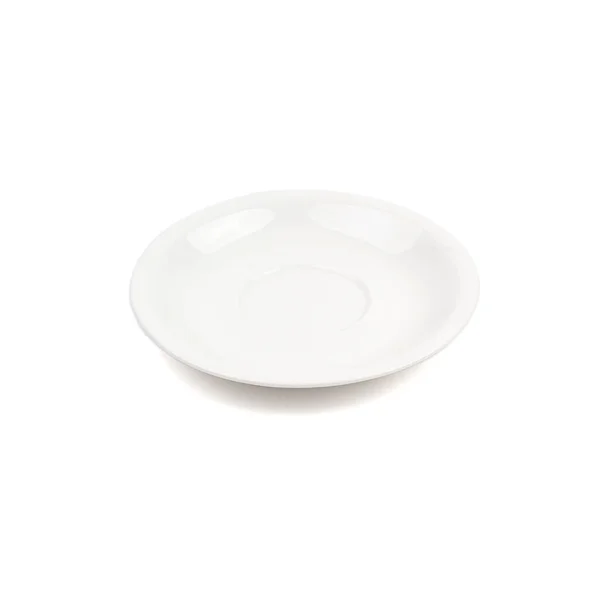 Beyaz zemin üzerinde beyaz seramik plaka.