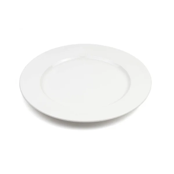 Beyaz zemin üzerinde beyaz seramik plaka.