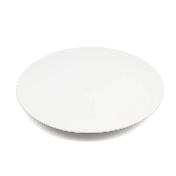 Piatto Ceramica Bianca Sfondo Bianco — Foto Stock