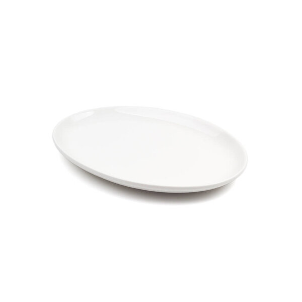 white ceramic plate on a white background.