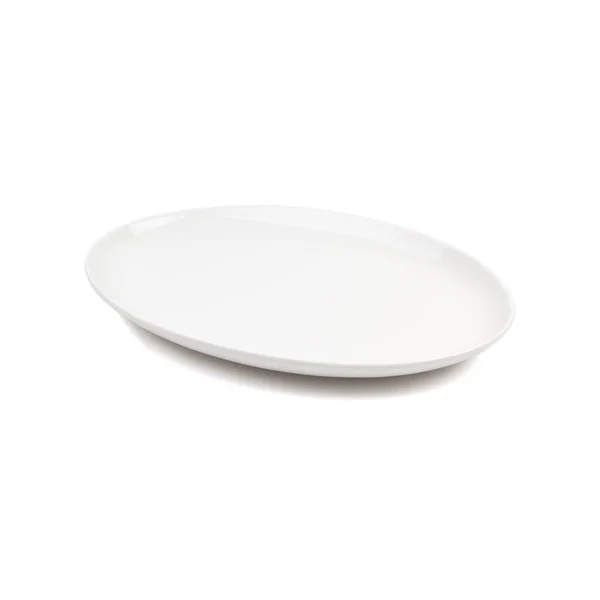 白色底座上的白色陶瓷板 — 图库照片