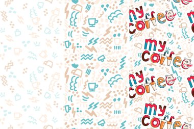 My coffee pattern set vector illustration in hand drawn style