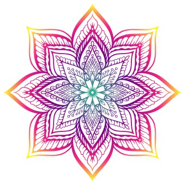 Çiçek elementli vektör mandala. Etnik güdüleri olan Mandala
