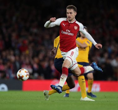 Londra - 26 Nisan 2018: Avrupa Ligi yarı final el bir maçı Arsenal Atletico Madrid Emirates Stadyumu'nda London, Büyük Britanya.