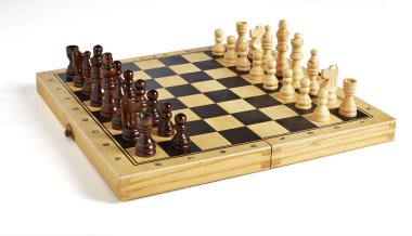 Ahşap Satranç taşları yan görünüm gemide