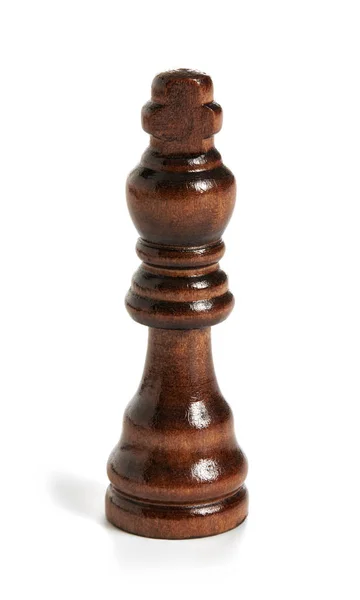 Wooden king brown chess piece black Royalty Free Stock Images