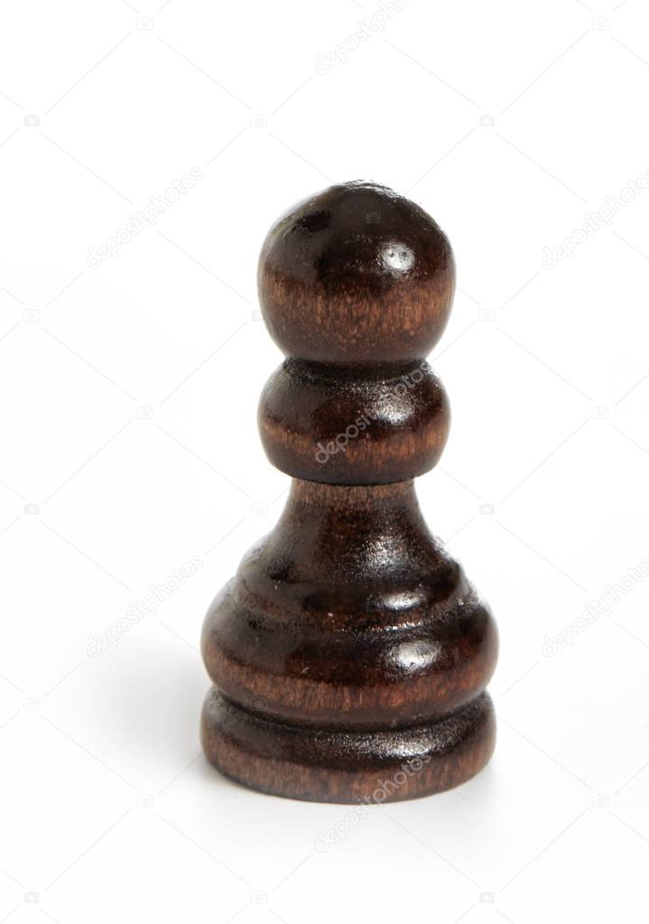 Wooden pawn brown chess piece black