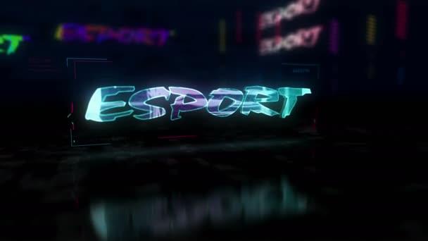Esport Gry Futurystyczny Cyberpunk Stylu Animacji Streszczenie Współczesnego Cyber Miasta — Wideo stockowe