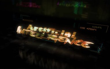 Yapay zeka fütüristik illüstrasyon siber punk stili